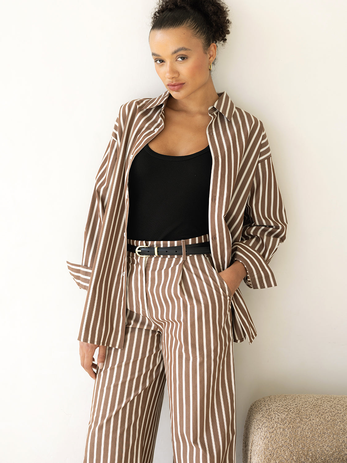 Dark Brown Double Stripe