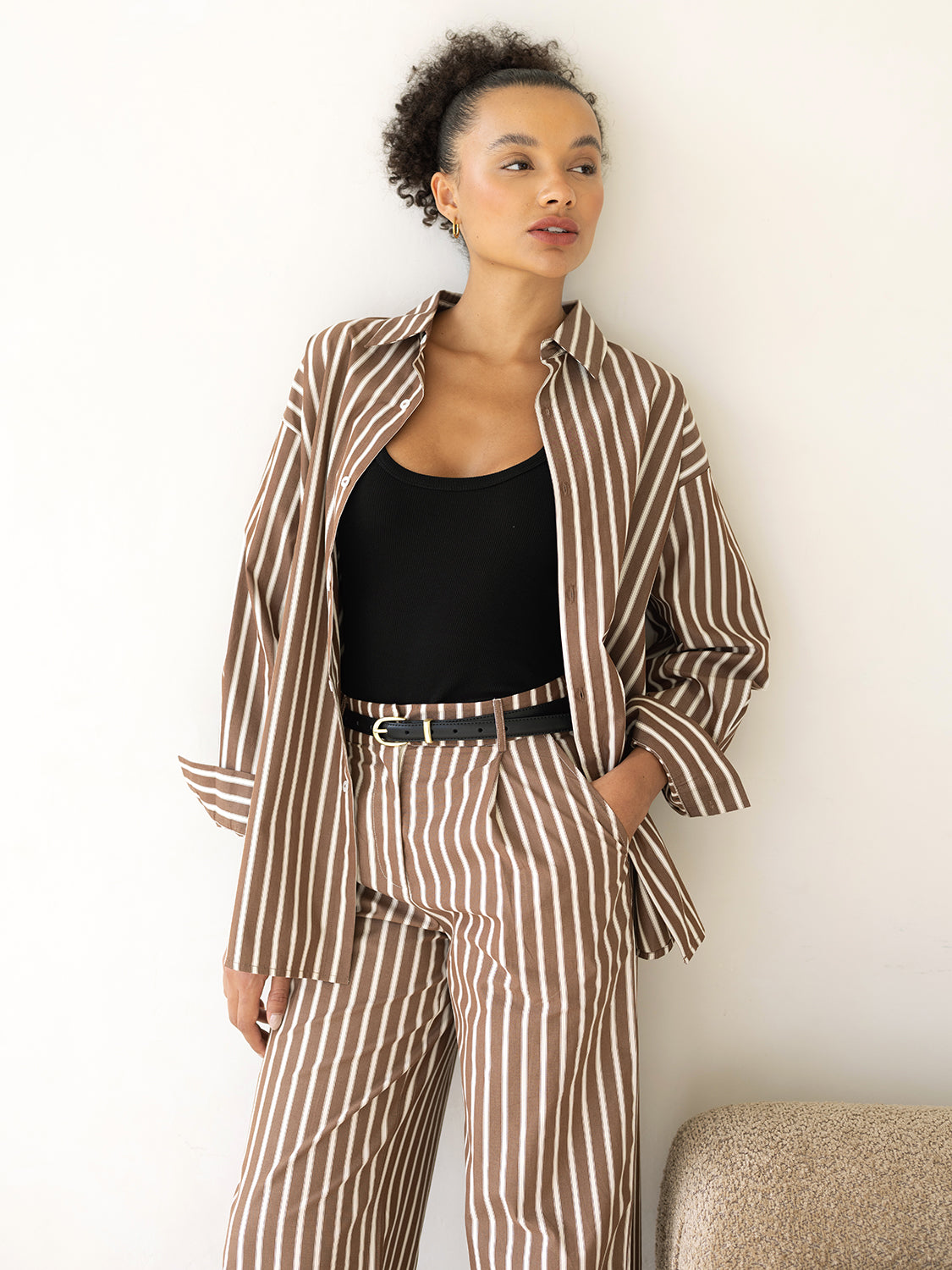 Dark Brown Double Stripe