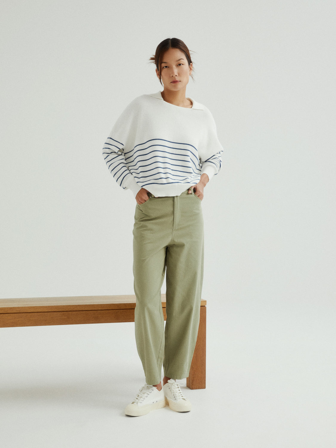 White Blue stripes