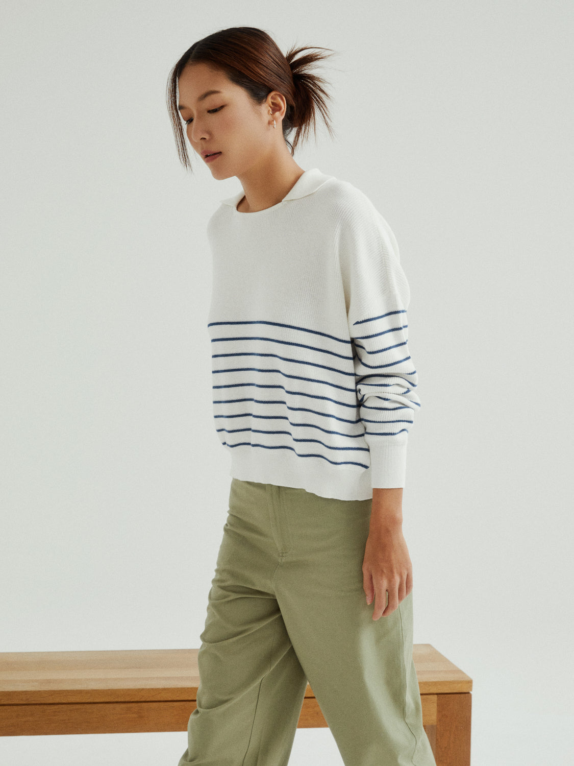 White Blue stripes
