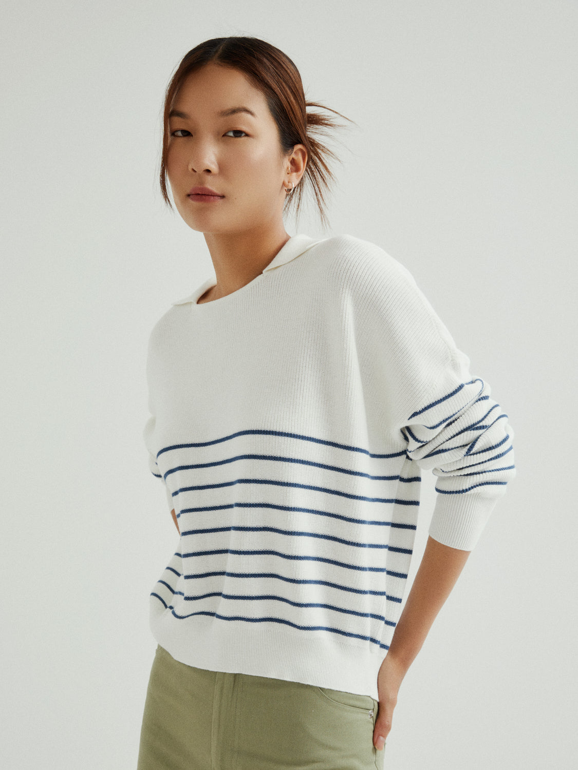 White Blue stripes