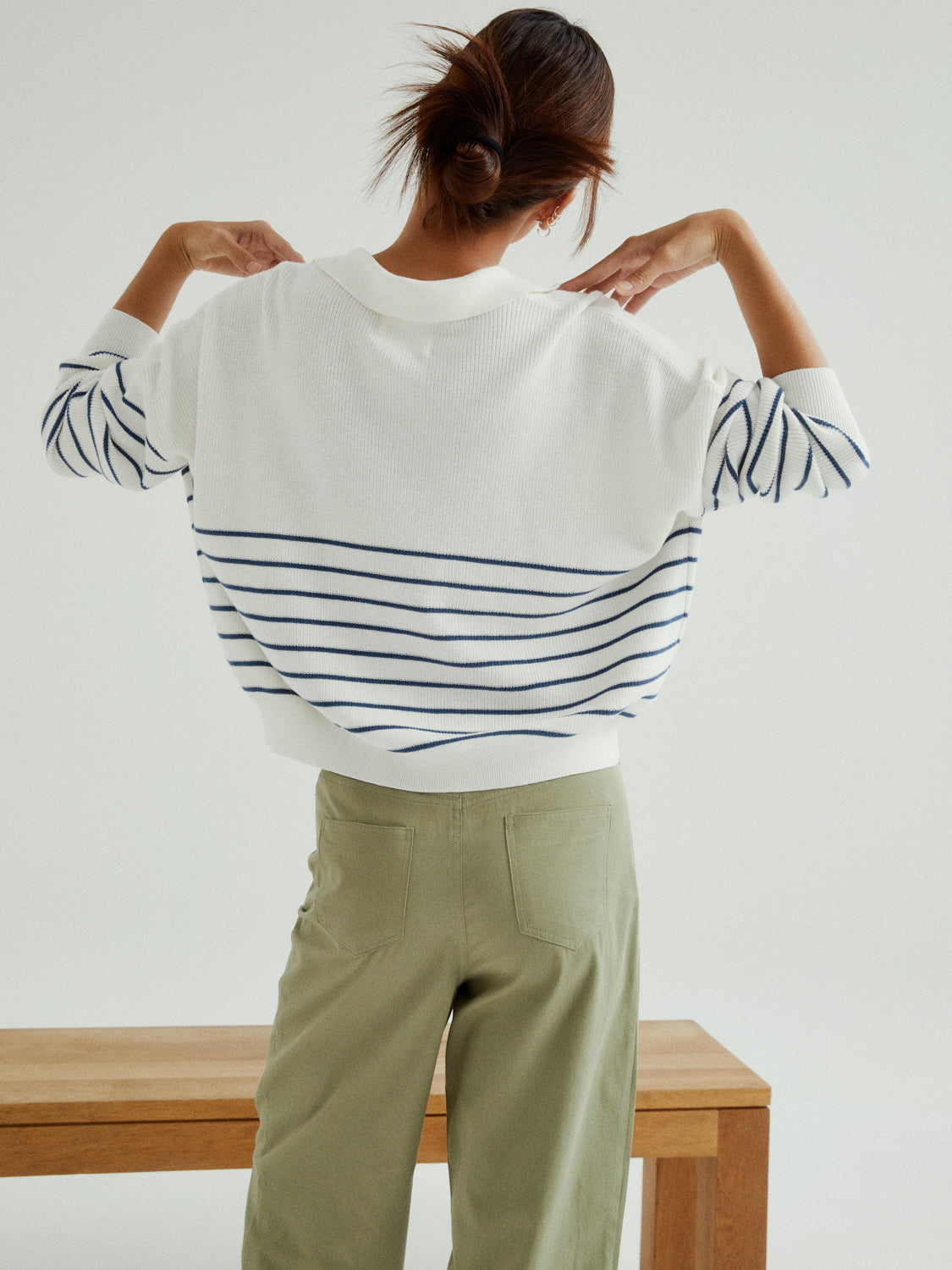 White Blue stripes