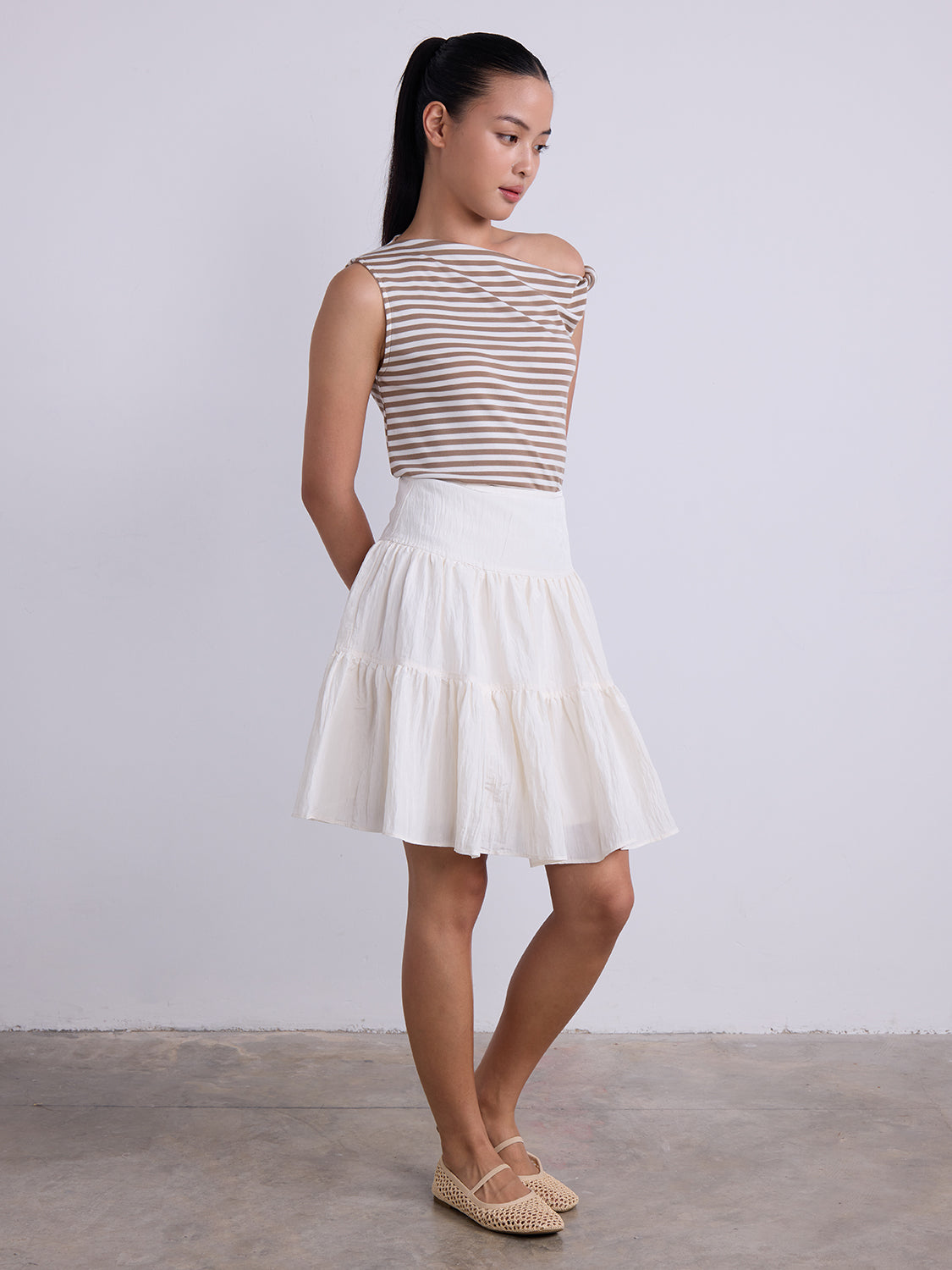 Brown White Stripe