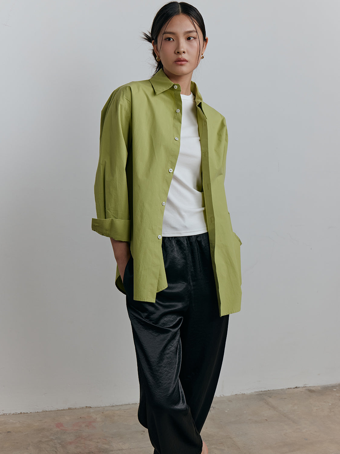 sage green poplin