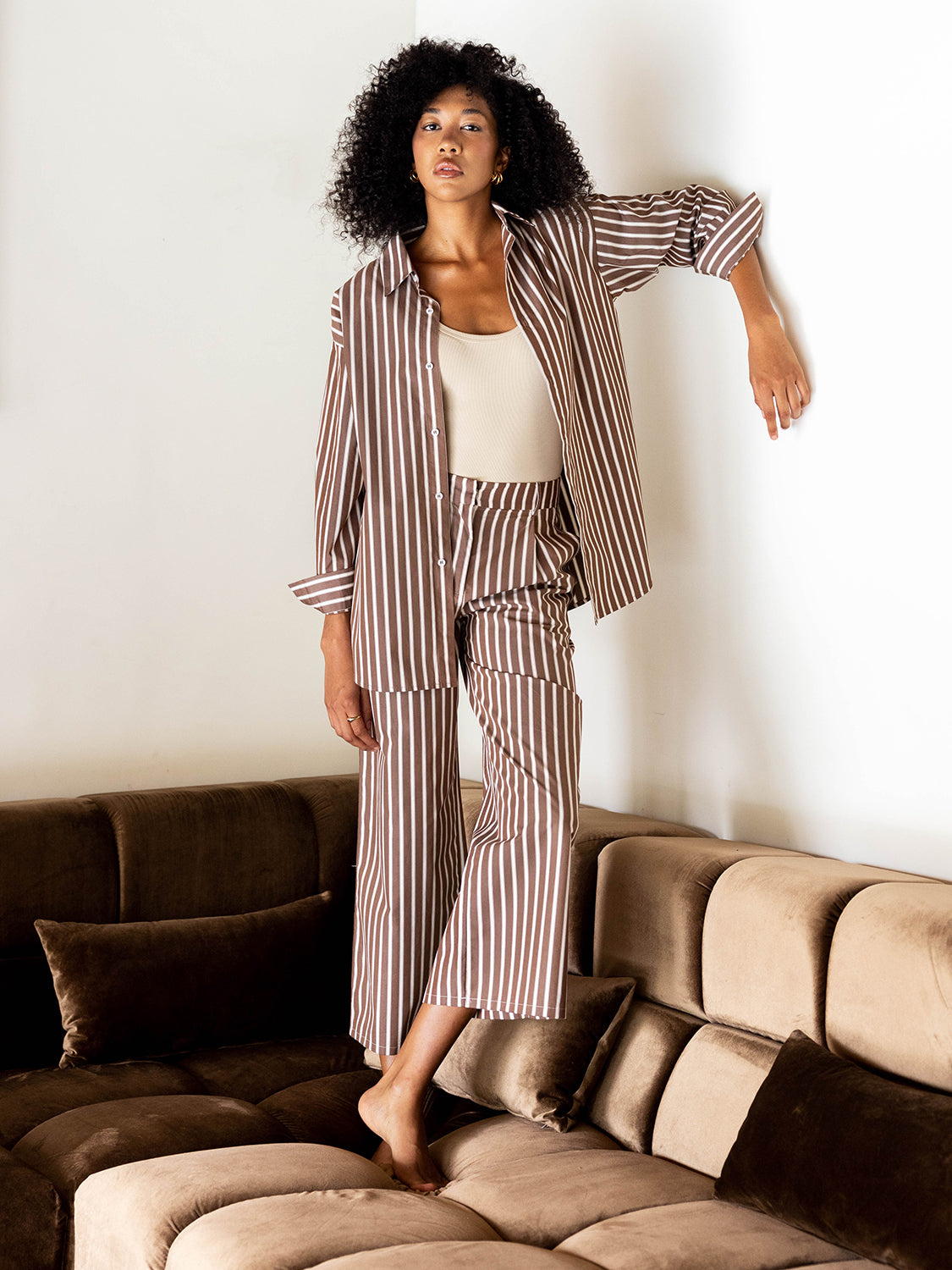 Dark Brown Double Stripe