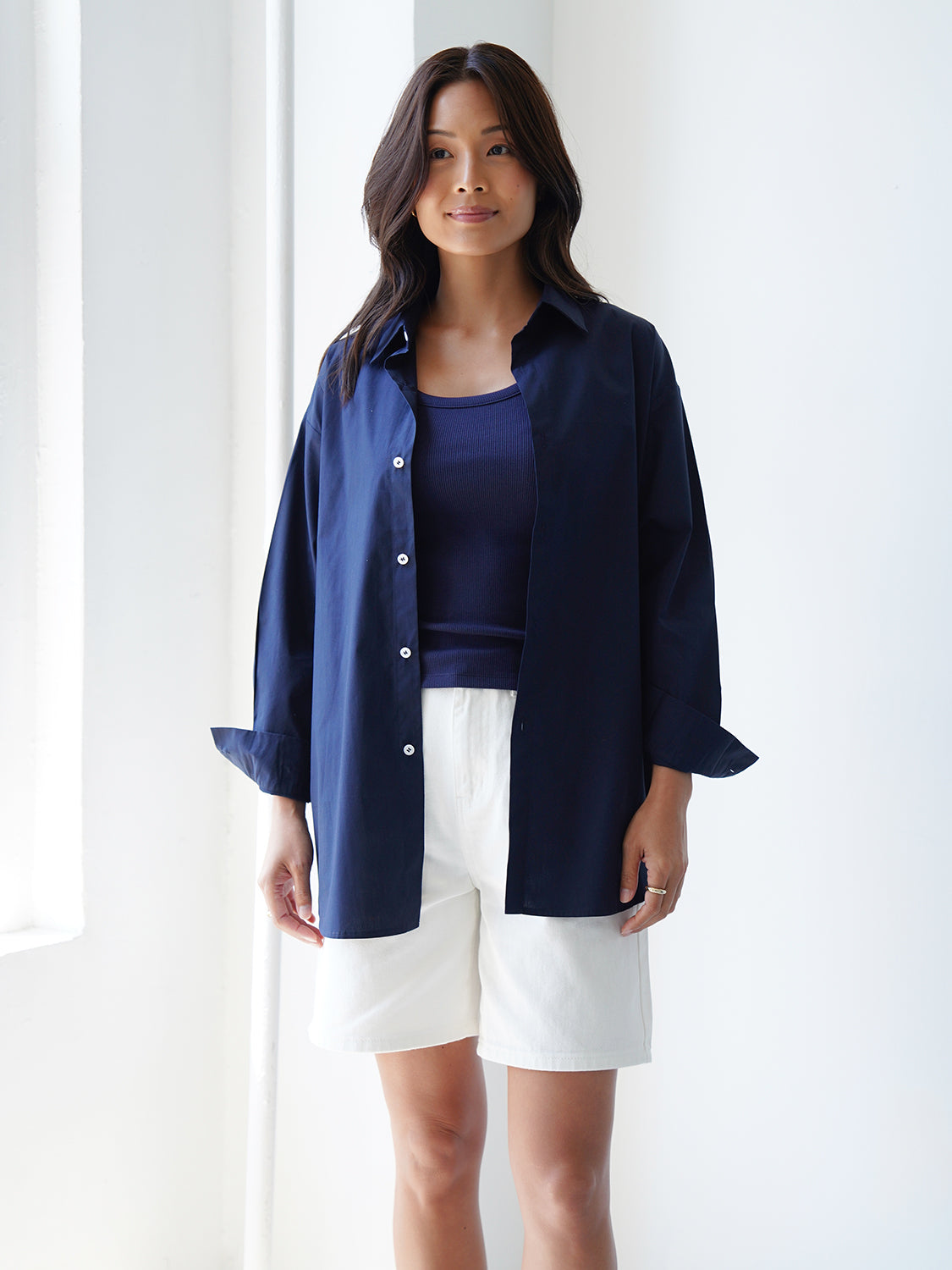 Navy Poplin