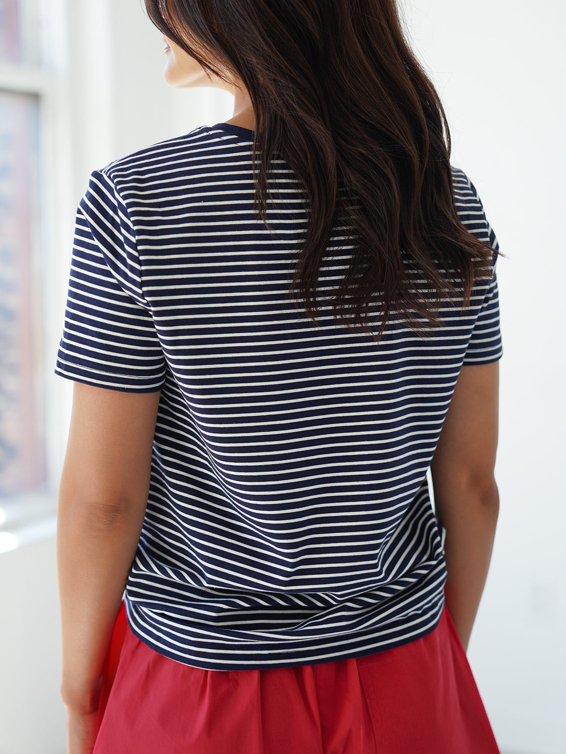 White Navy Stripe