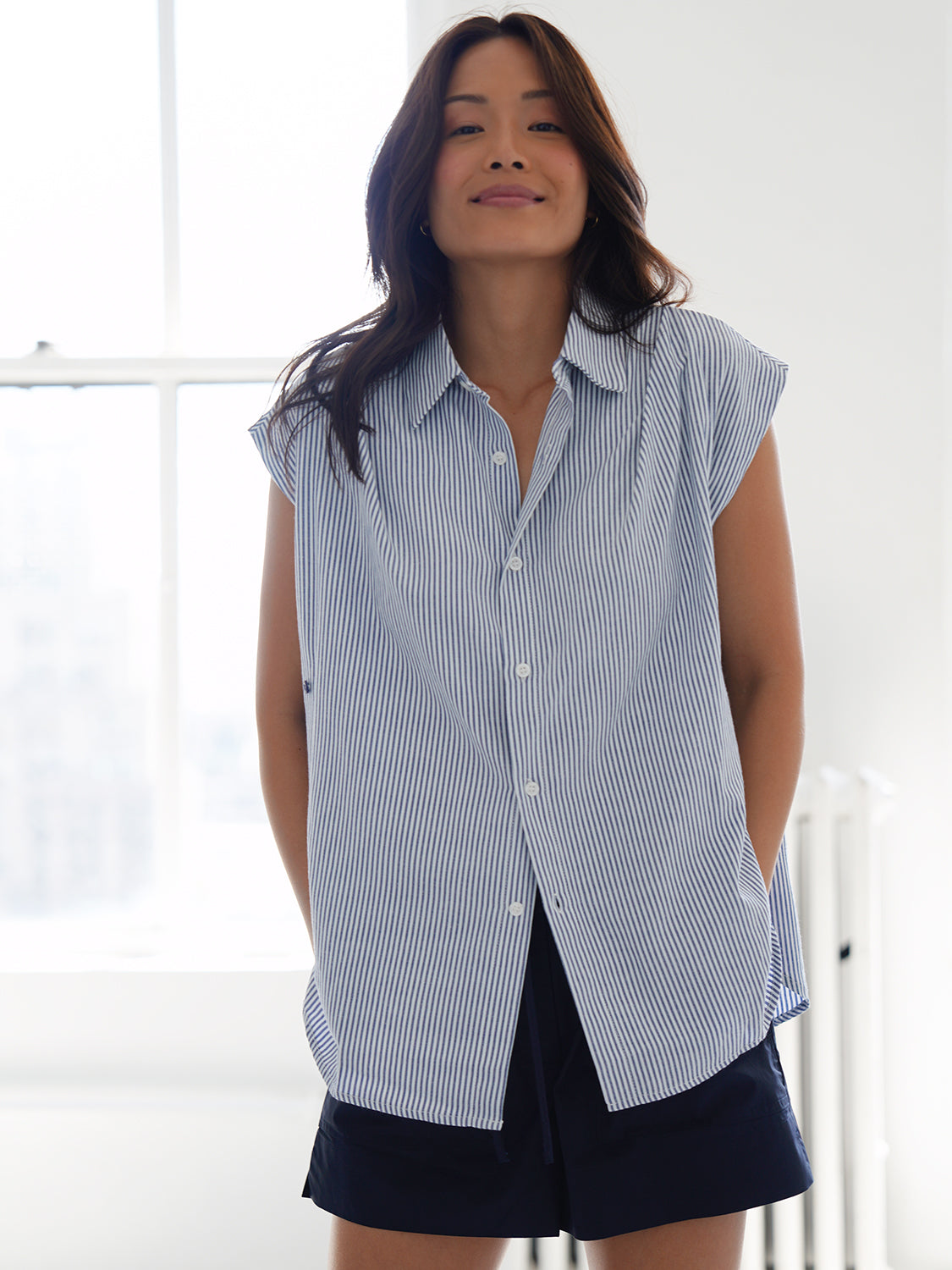Navy Stripe Oxford