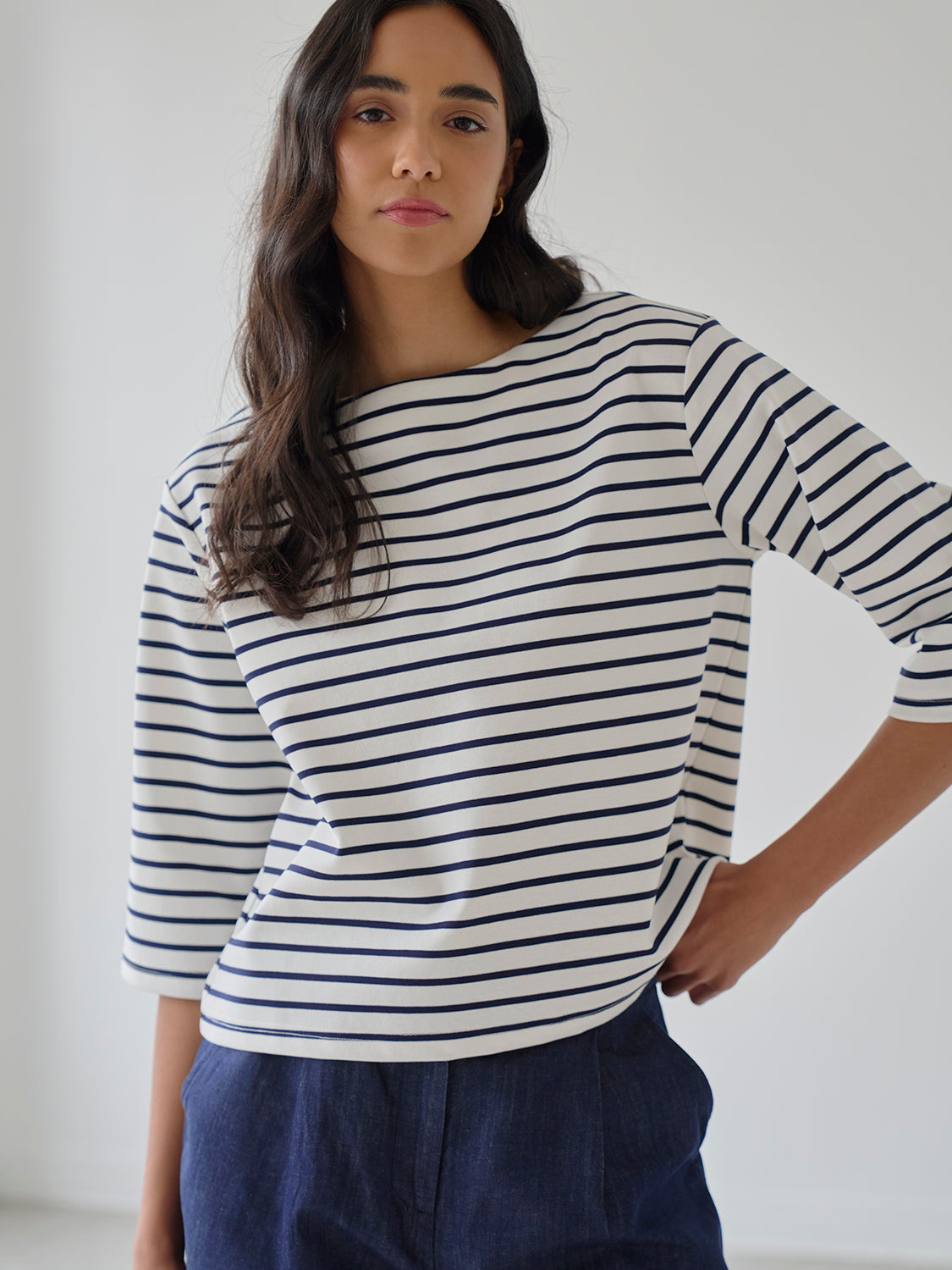 Navy White Stripe
