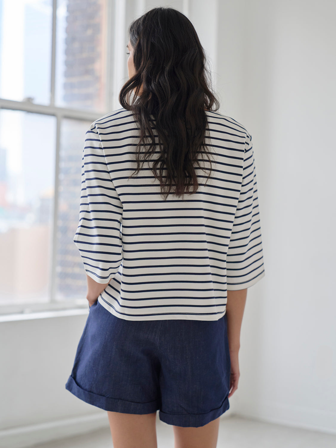 Navy White Stripe