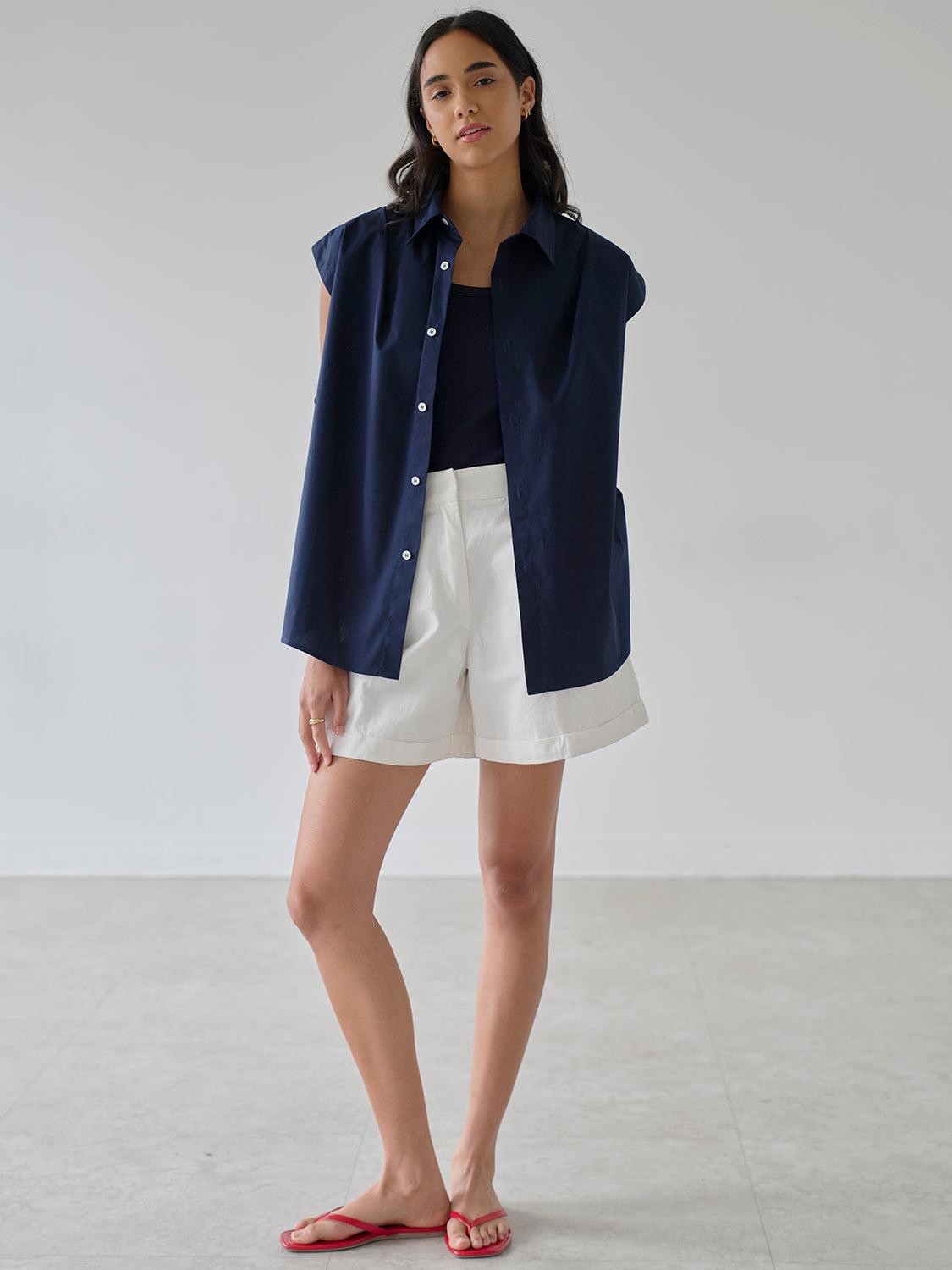 Navy Poplin