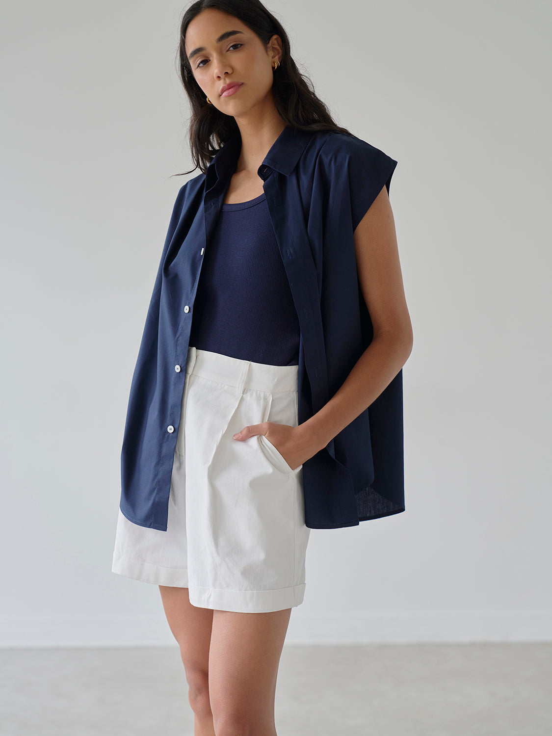 Navy Poplin