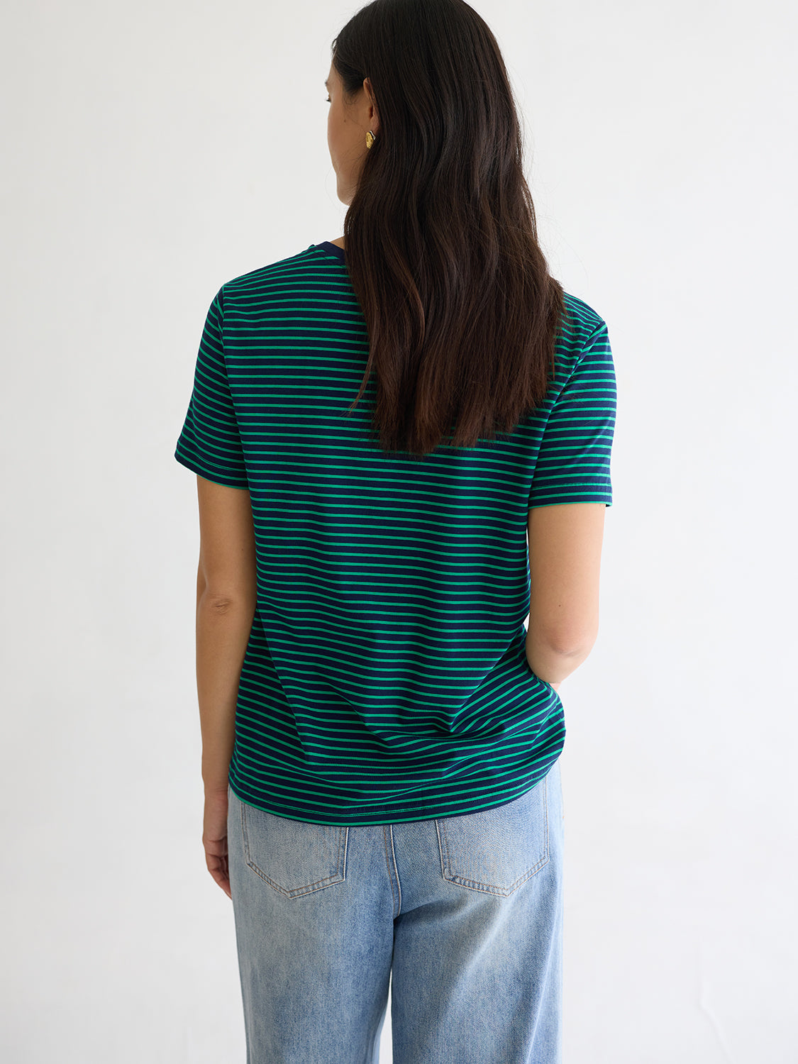 Navy Green Stripe
