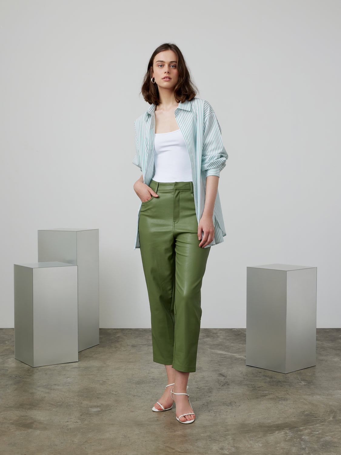 Green & White Stripe