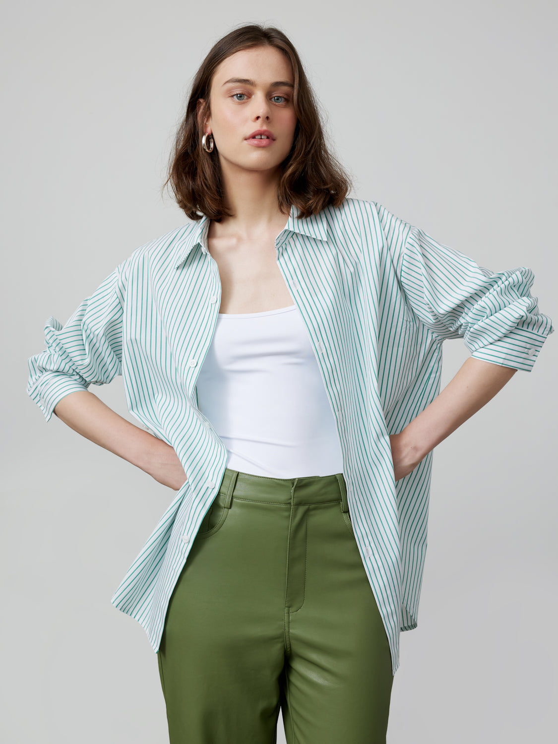 Green & White Stripe