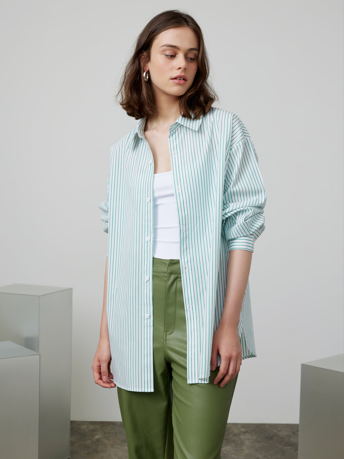 Green & White Stripe