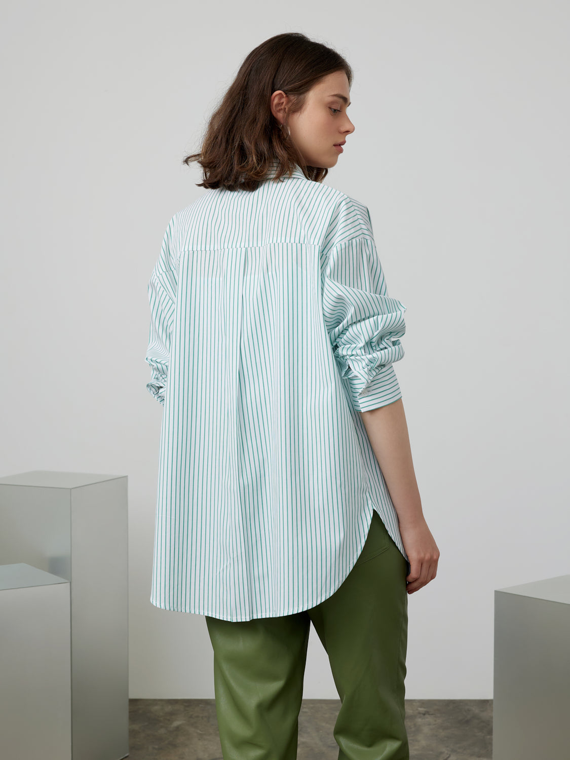 Green & White Stripe