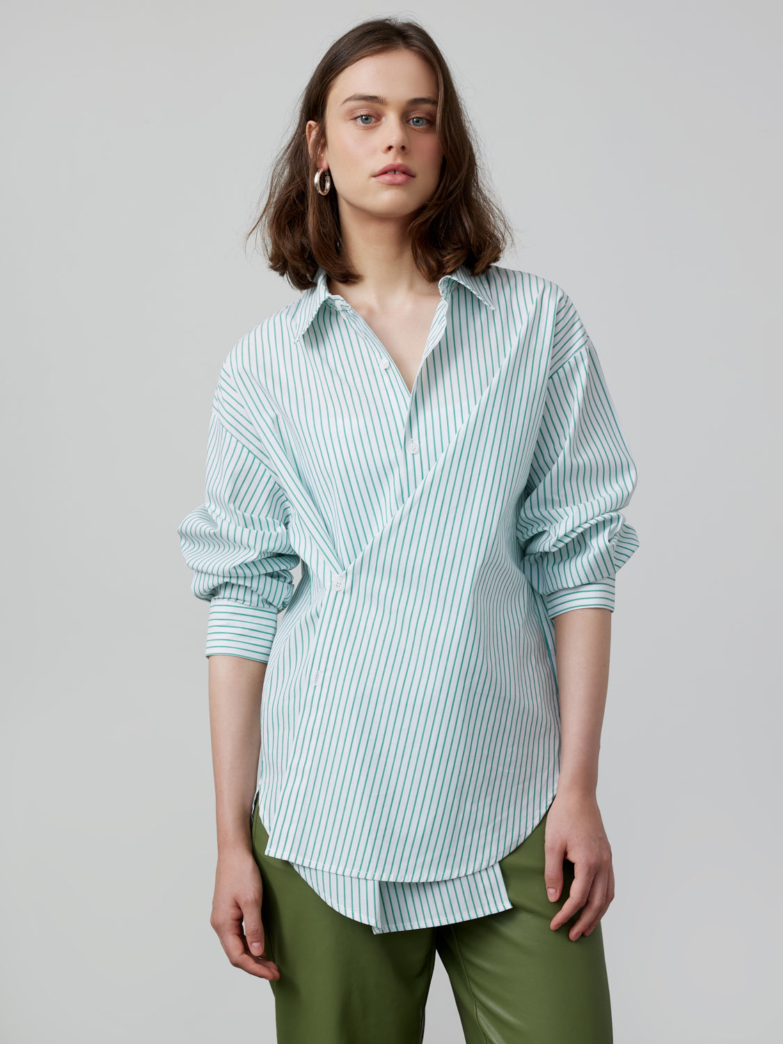 Green & White Stripe