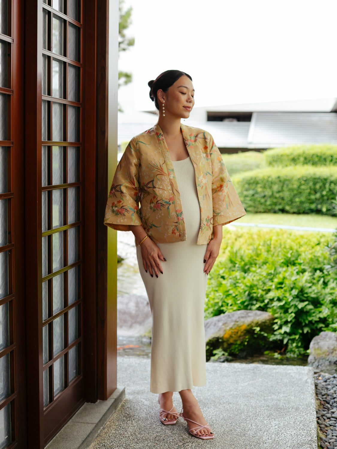 Orange-Floral Brocade