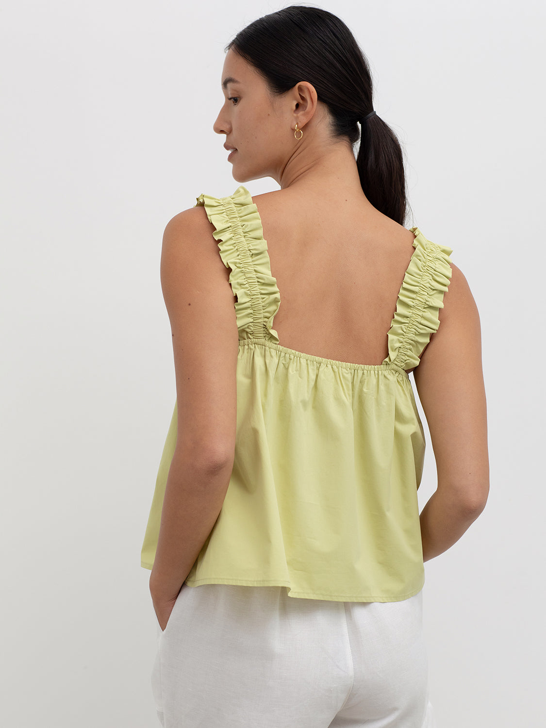 Ruffle strap top on sale