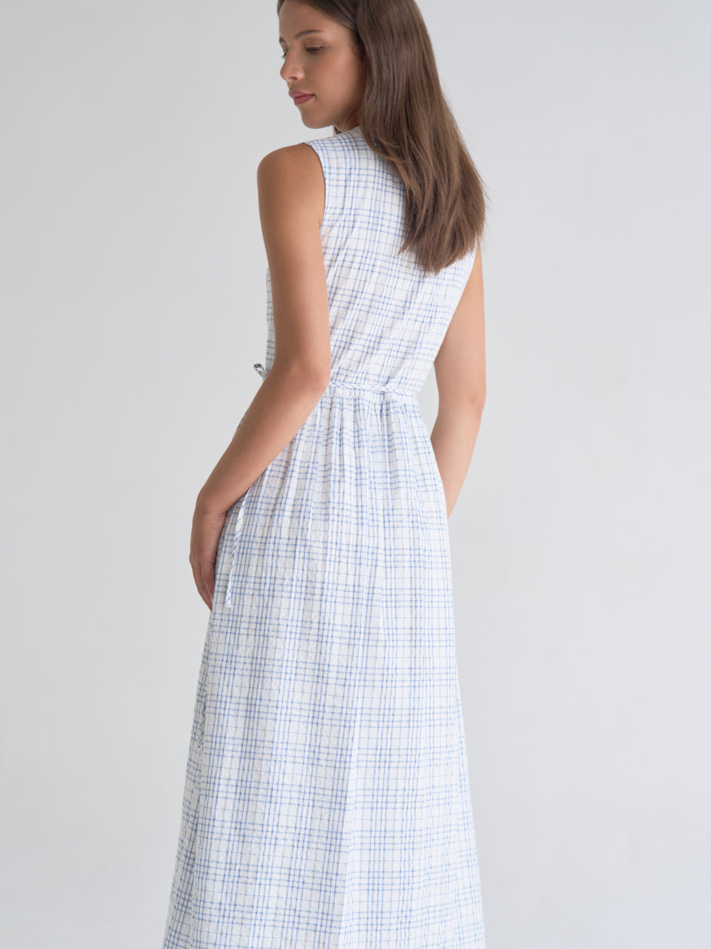 Seersucker Blue Check