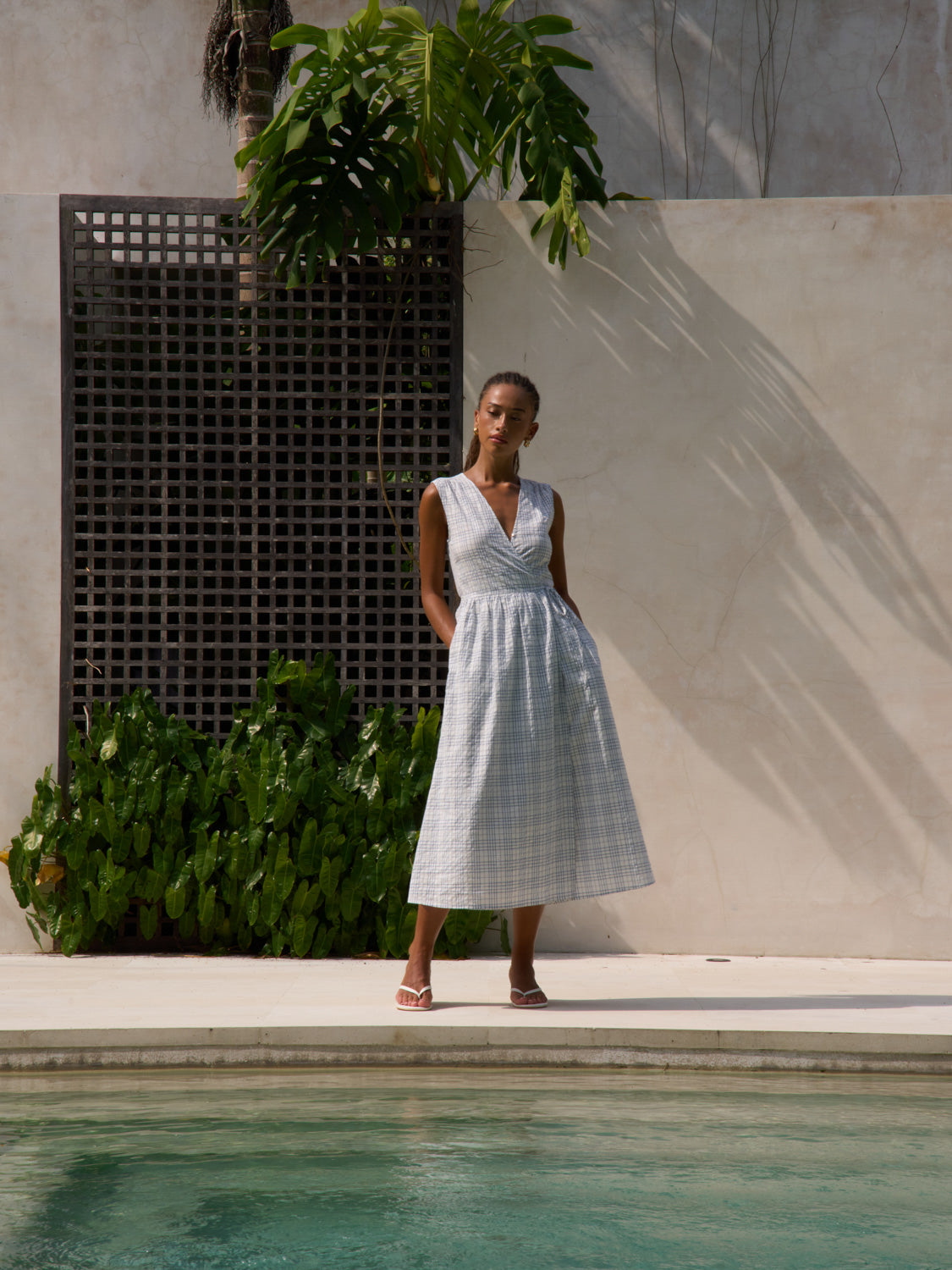 Seersucker Blue Check