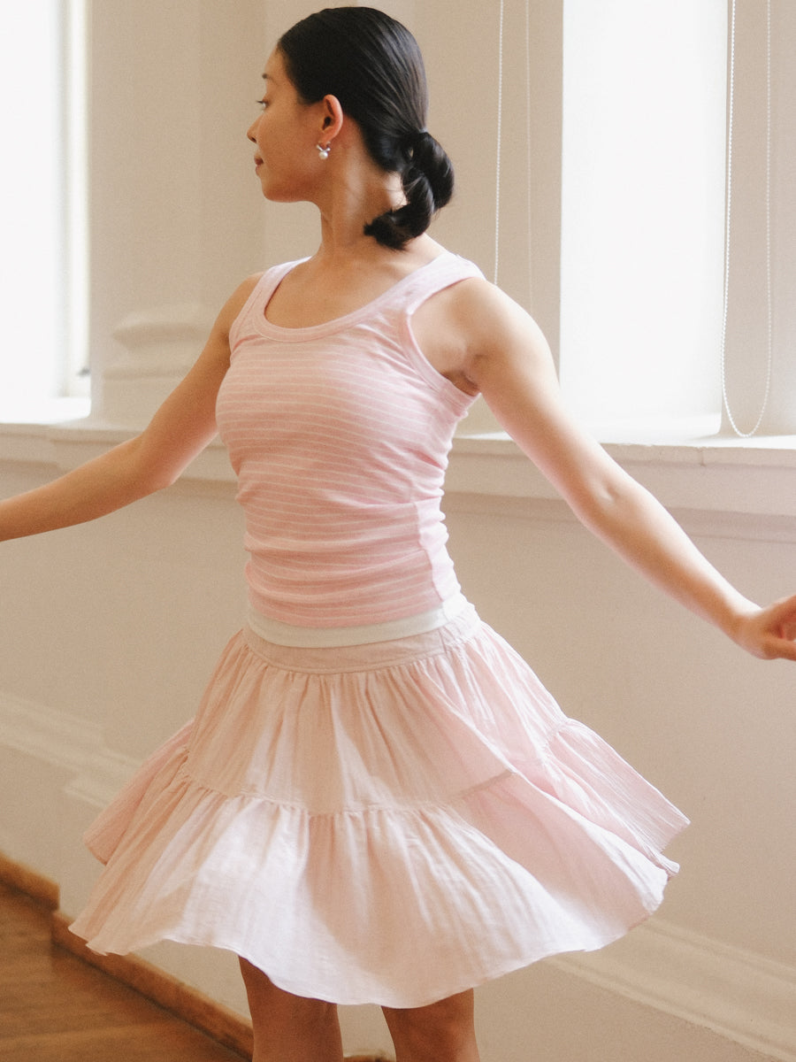 Pink Based White Stripe