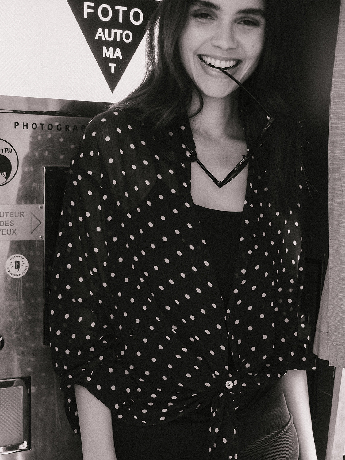 black polka dot sheer