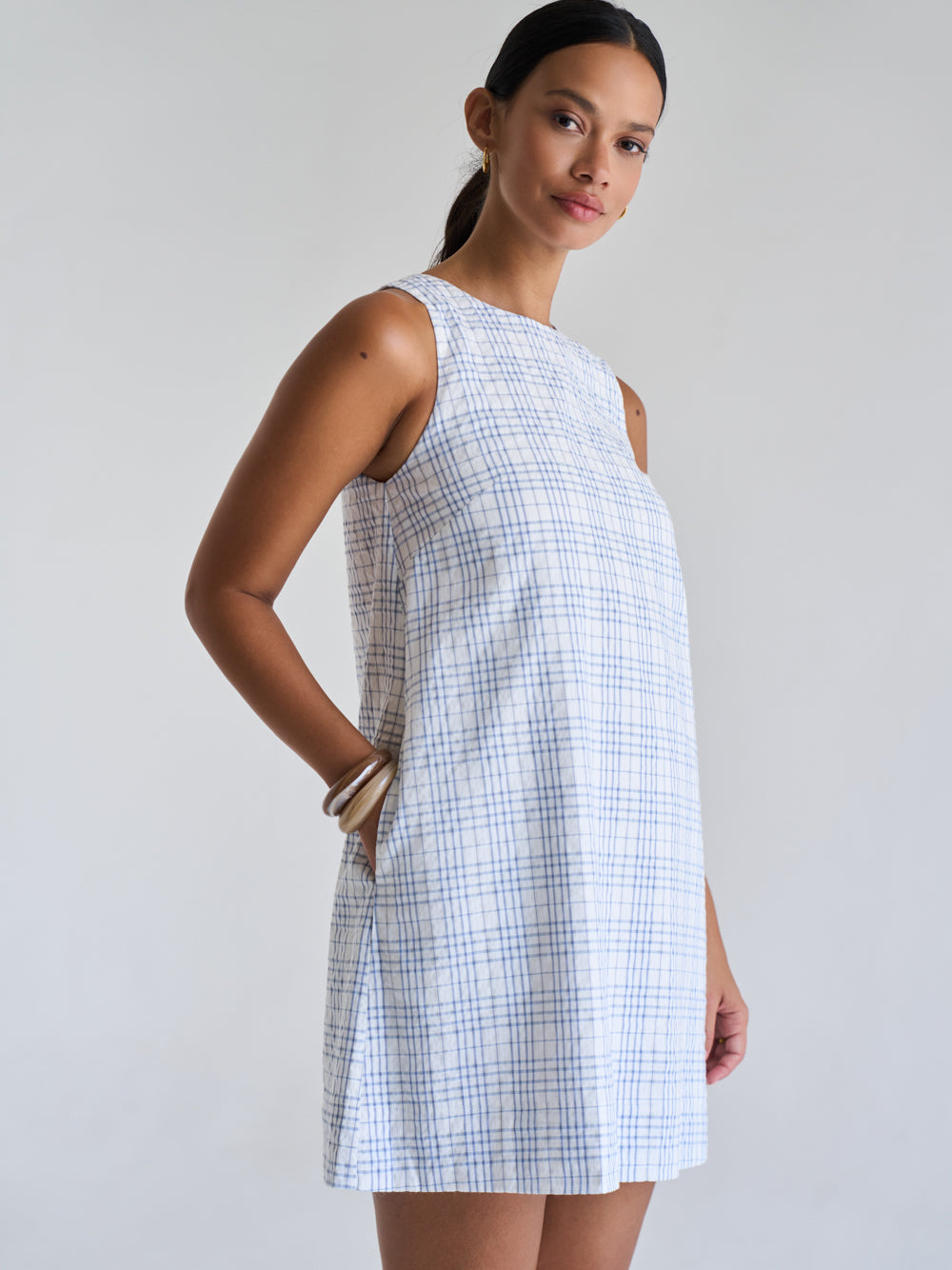 Seersucker Blue Check