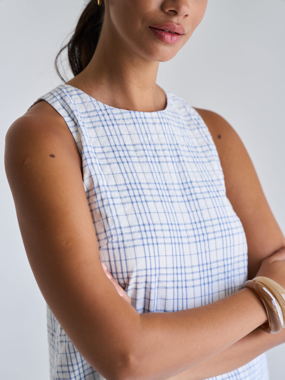 Seersucker Blue Check