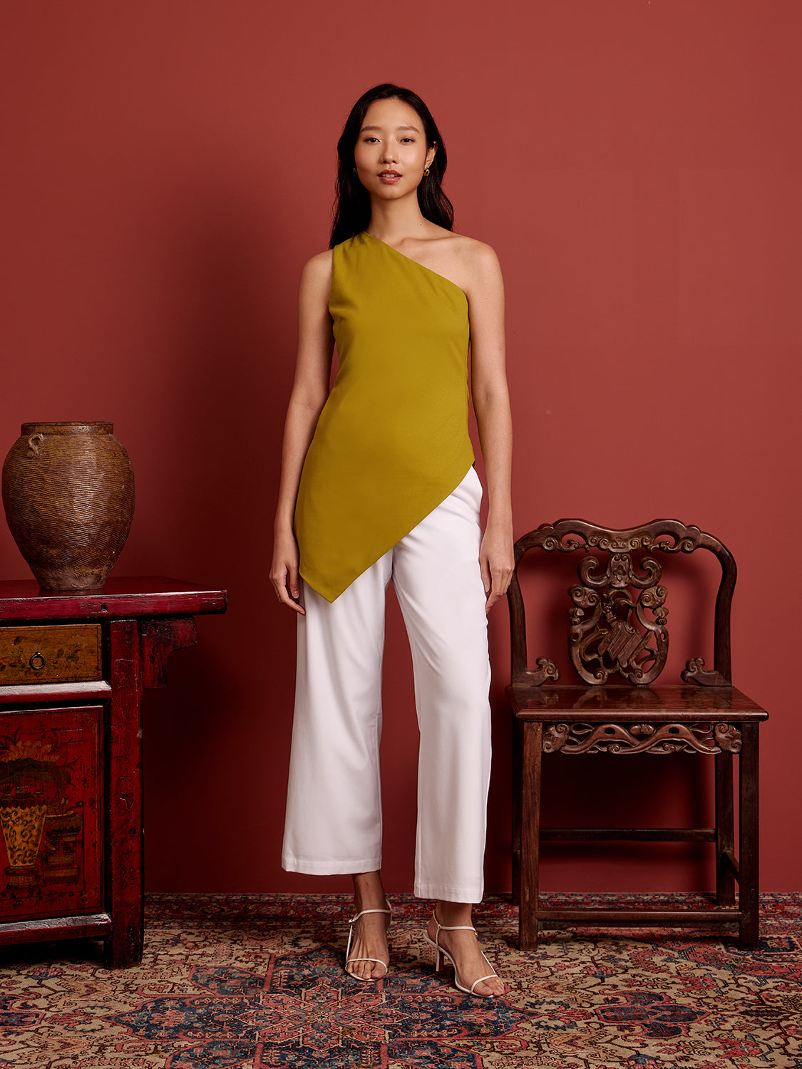 TOGA アシンメトリー　tops Crepe Asymmetrical Toga Top – goodaddition