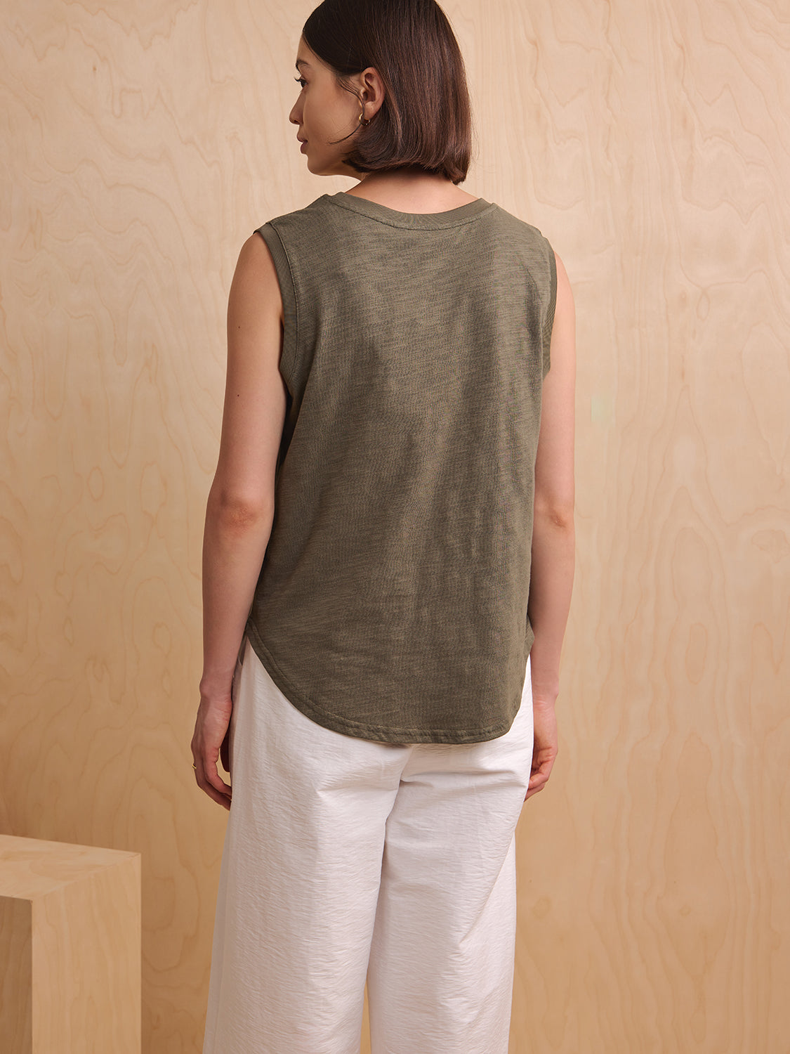 Khaki Green Slub Jersey