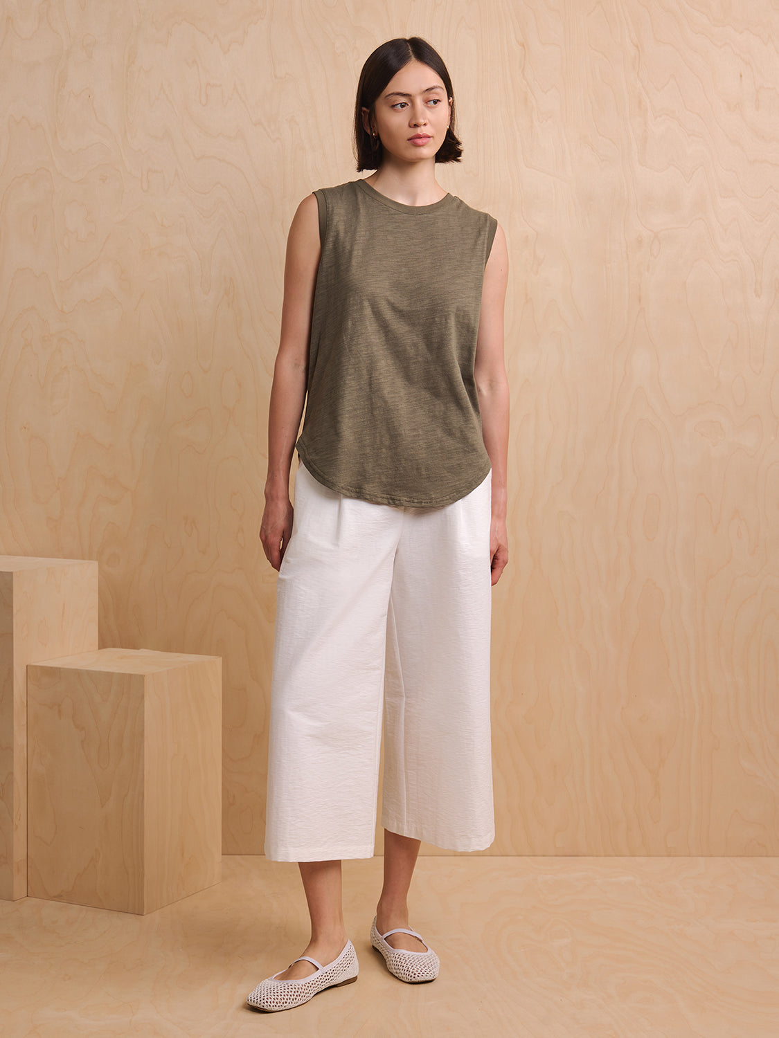 Khaki Green Slub Jersey