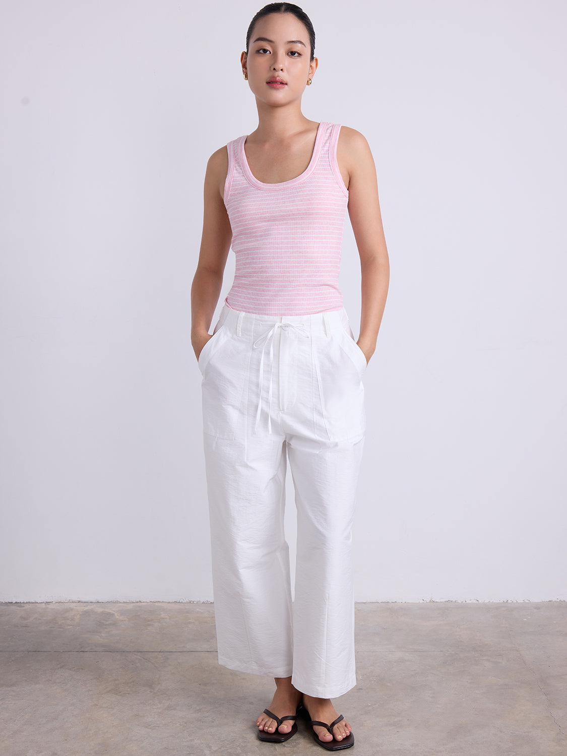 Pink Based White Stripe