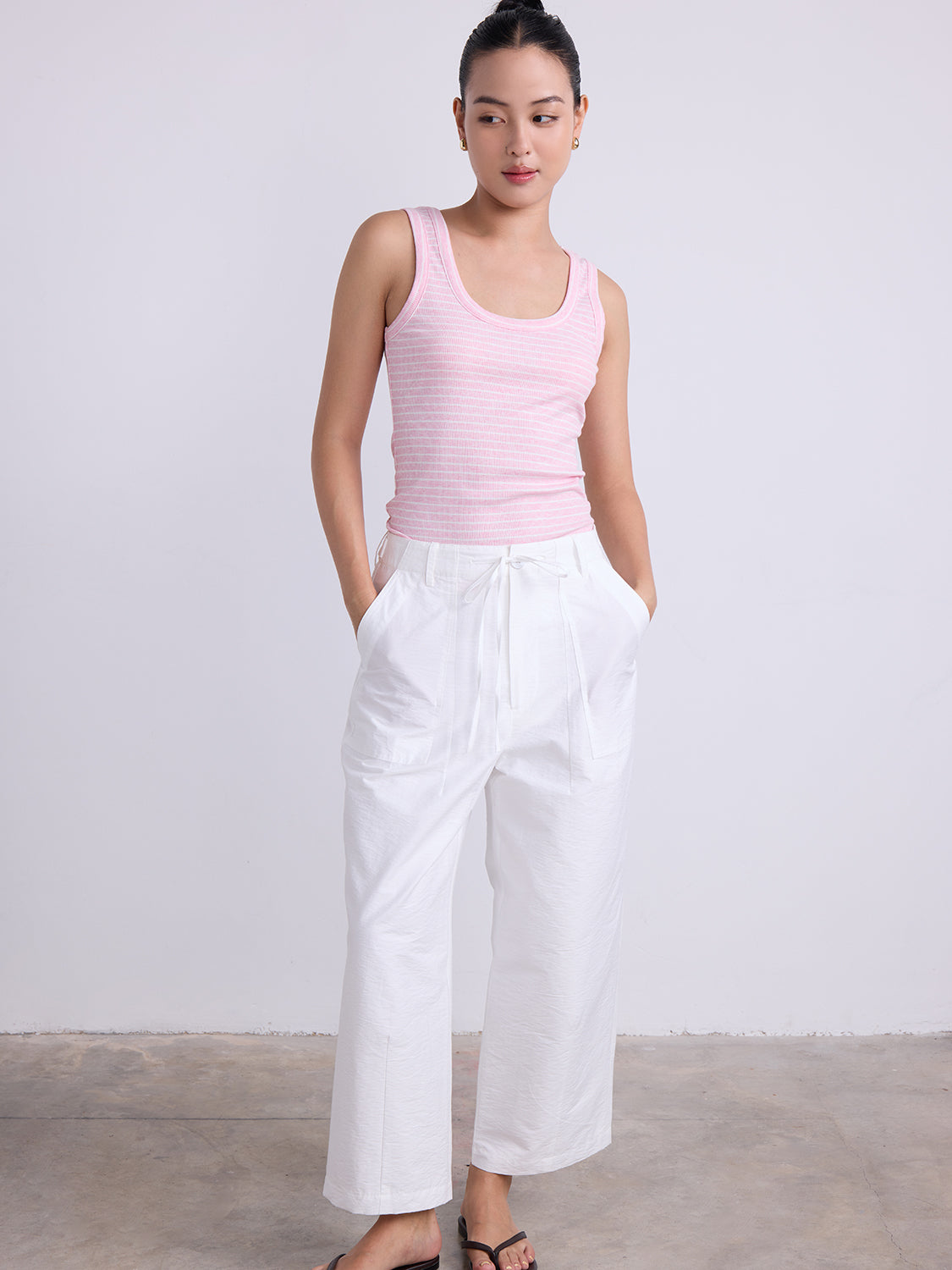Pink Based White Stripe