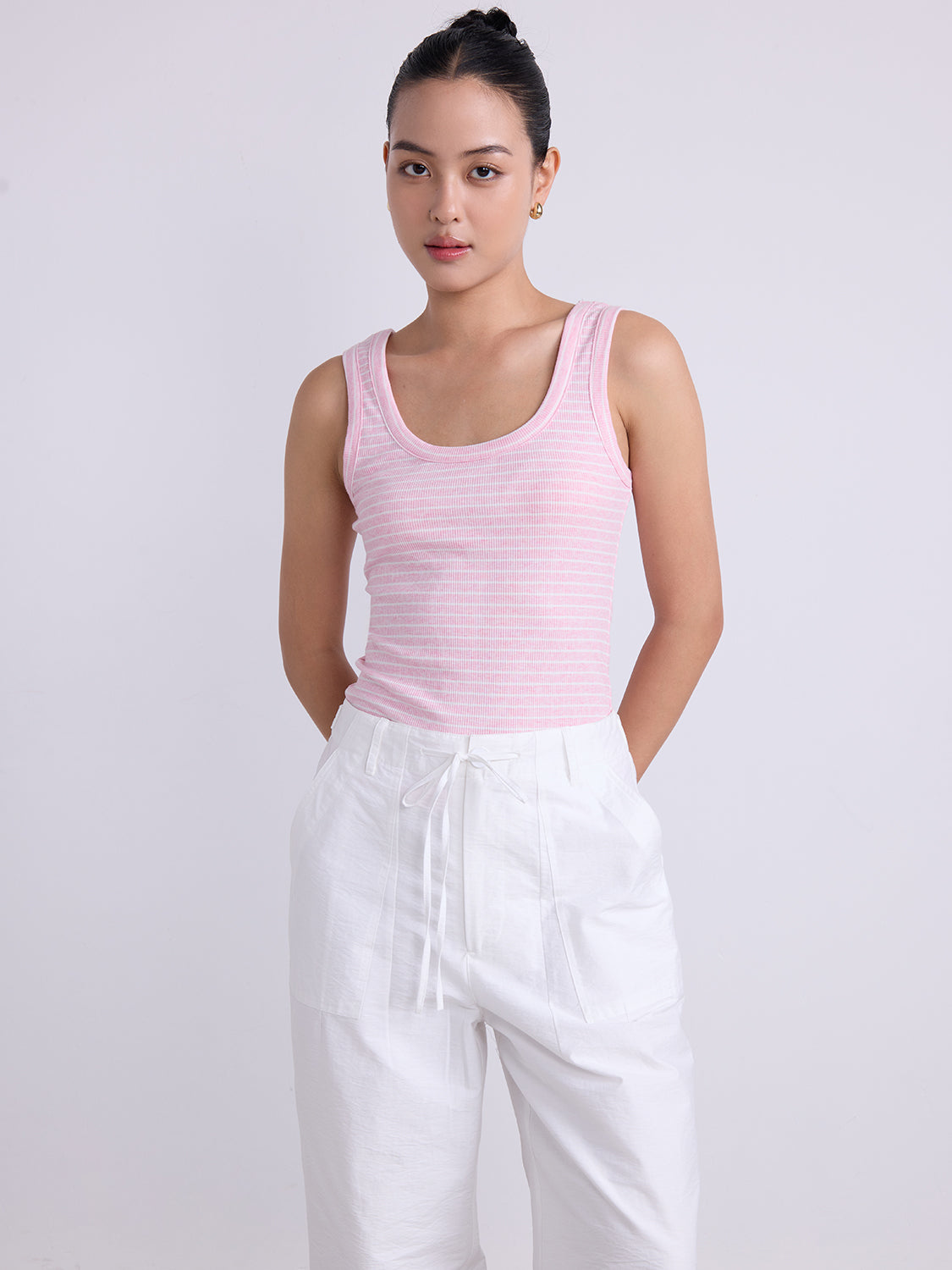 Pink Based White Stripe