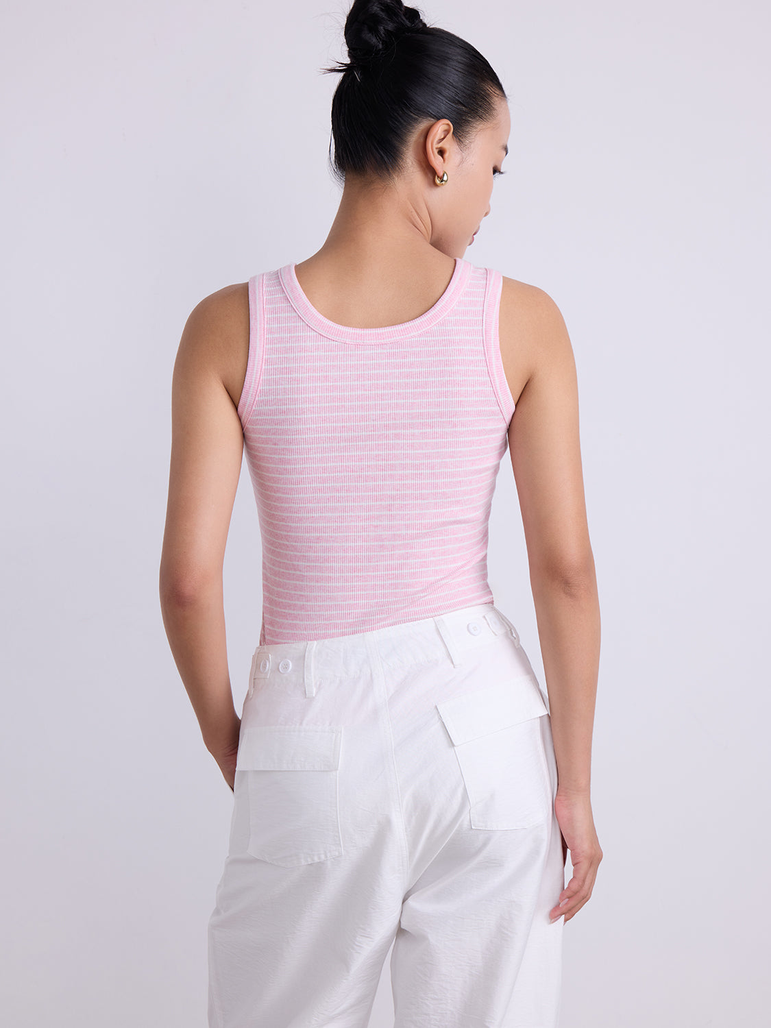 Pink Based White Stripe