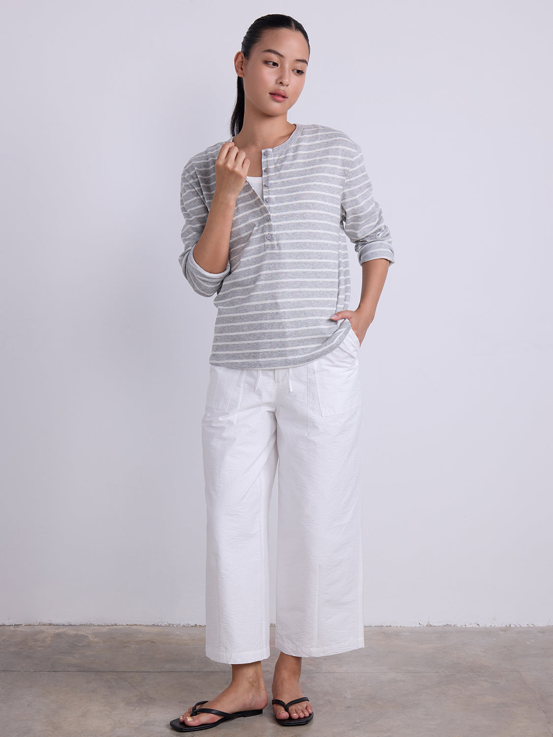 Grey with White Stripe