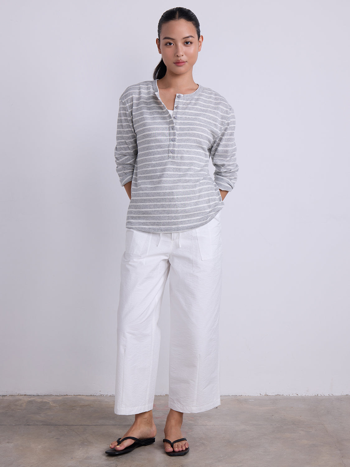 Grey with White Stripe