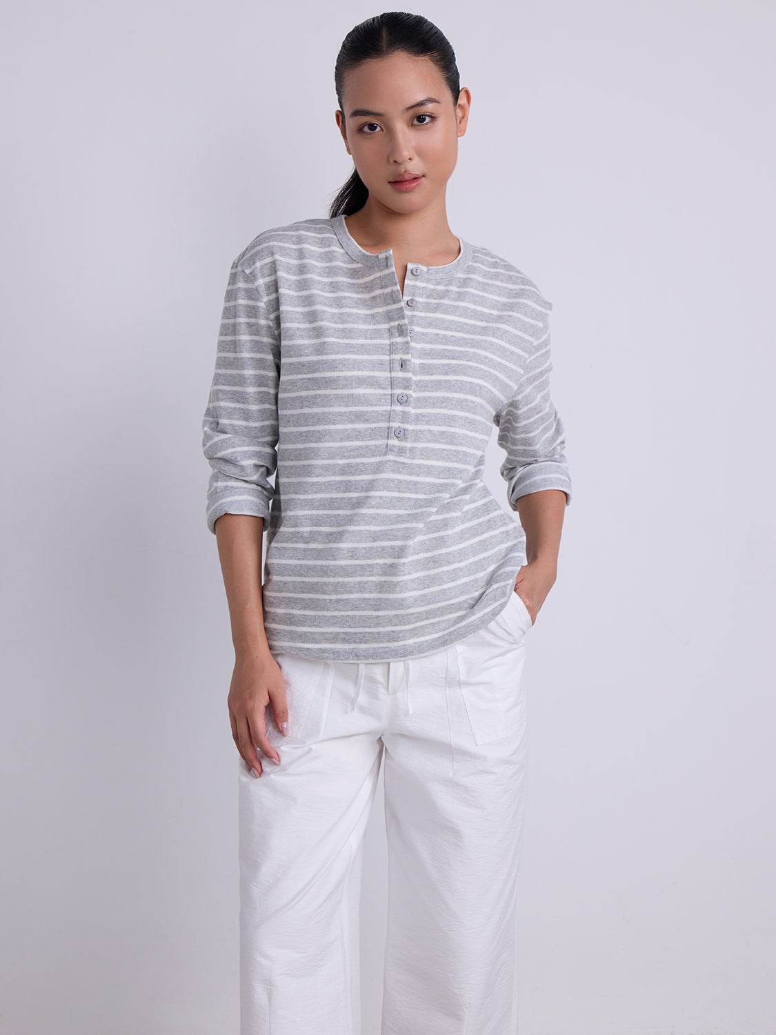 Grey with White Stripe