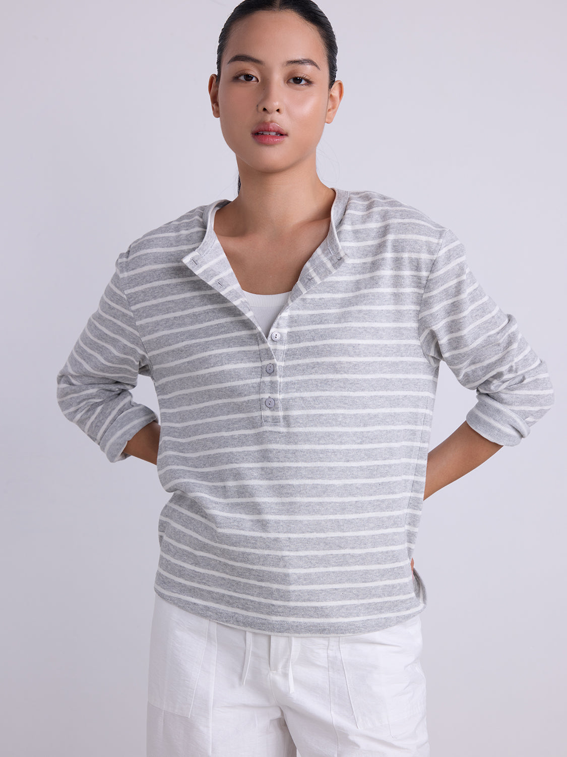 Grey with White Stripe