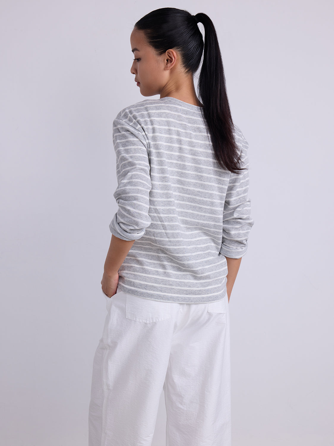 Grey with White Stripe