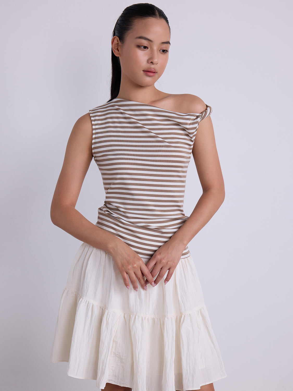 Brown White Stripe