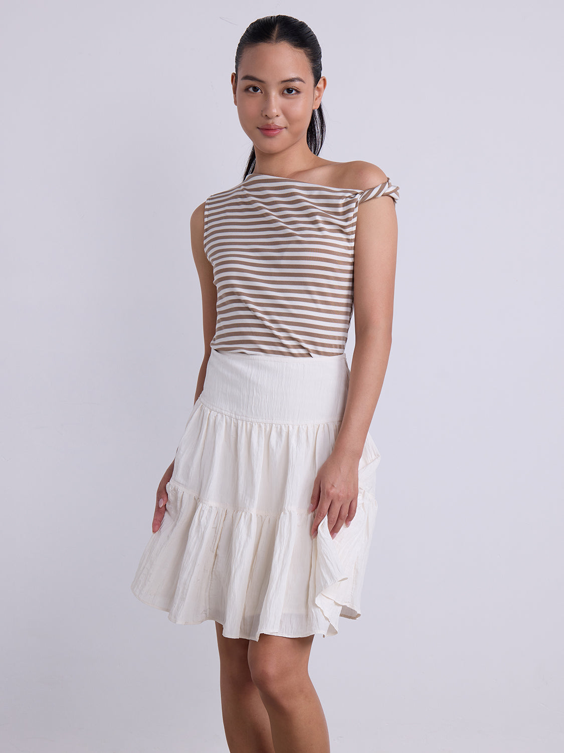Brown White Stripe