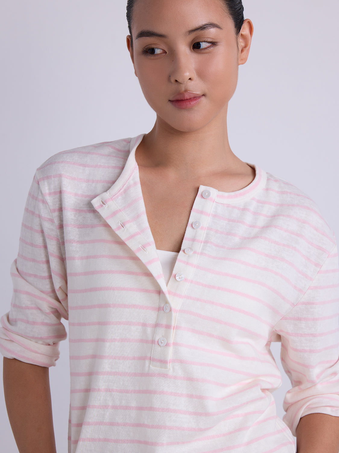 White with Pink Stripe