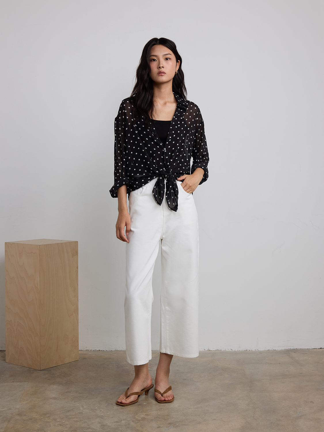black polka dot sheer