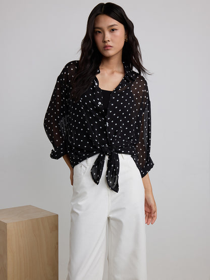 black polka dot sheer