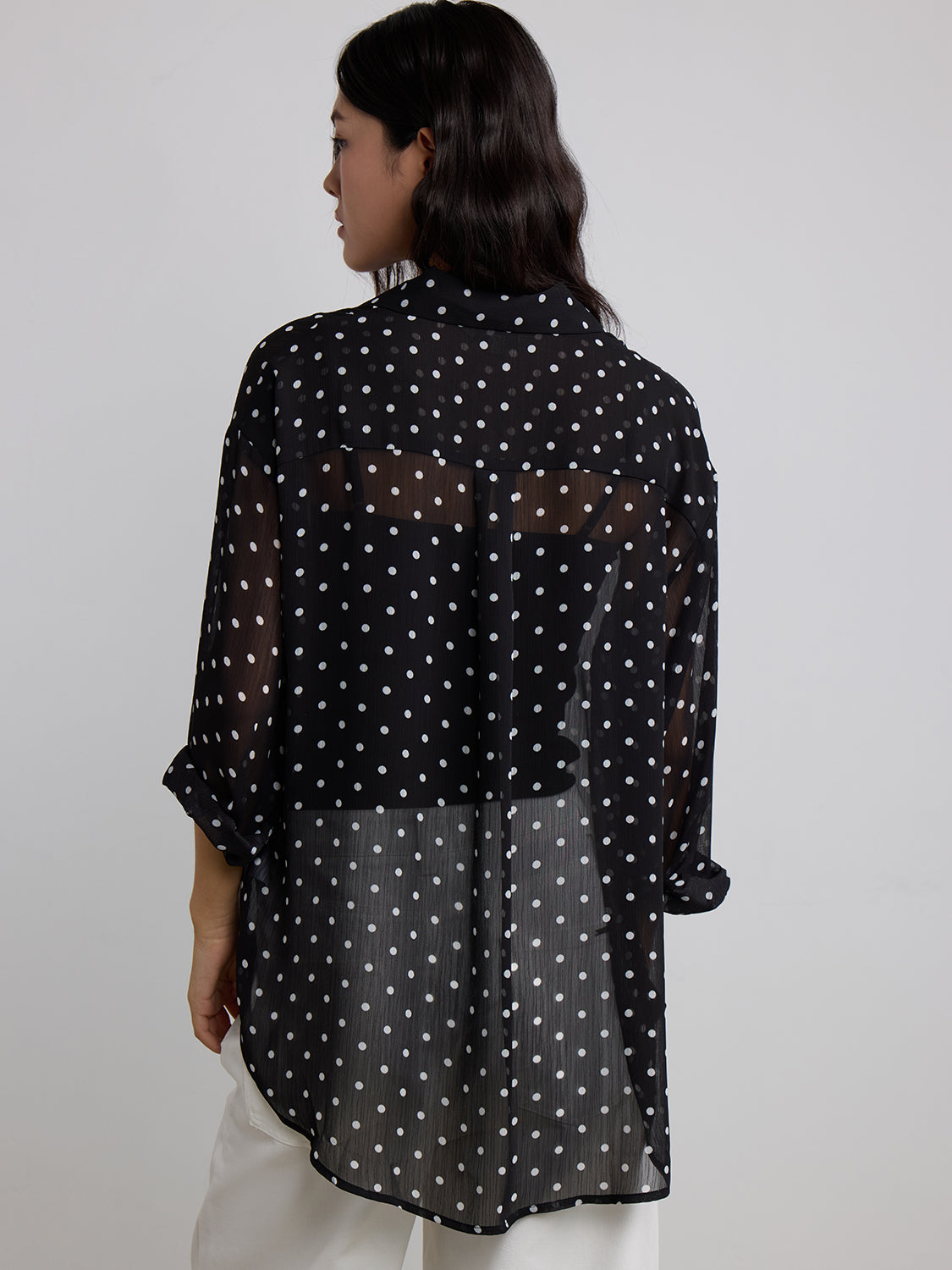 black polka dot sheer
