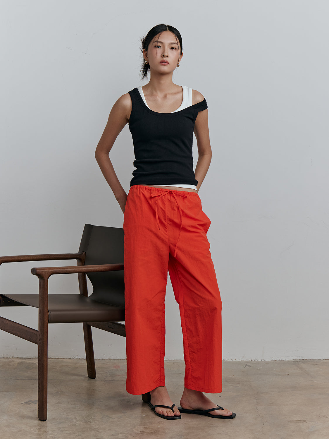 tomato orange poplin