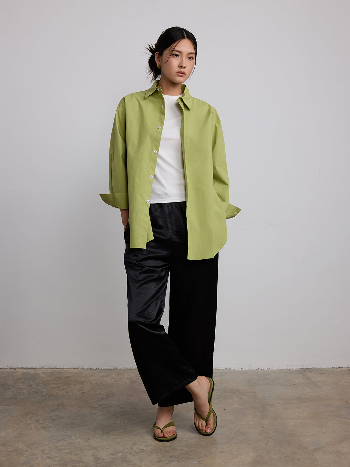 sage green poplin